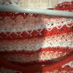 Altar'd State Red and White Striped Crochet Top